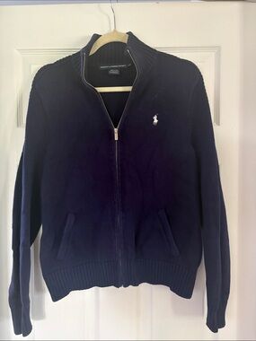 Polo by Ralph Lauren Navy Full-Zip Knit Sweater
